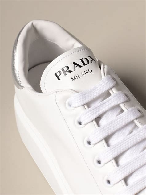 women's white prada shoes|prada white high top sneakers.